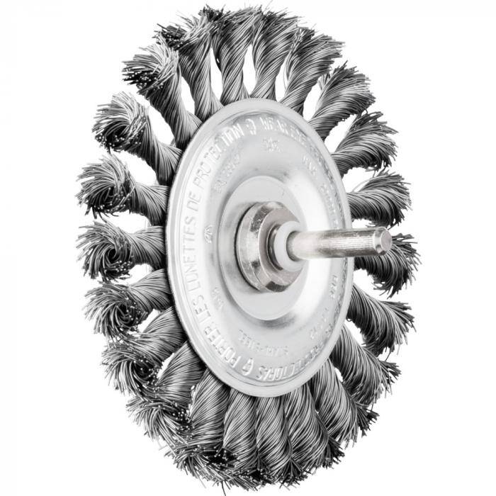 PFERD Rundbürste RBG 10012/6 ST 0,35 Schaft - Stahldraht - gezopft - Außen-ø 100 mm - 22 Zöpfe - Besatzmaterial-ø 0,35 mm - VE 10 Stück - Preis