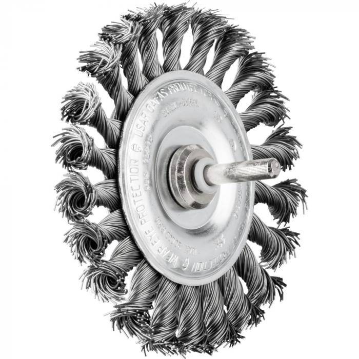 PFERD Rundbürste RBG 10012/6 ST 0,50 Schaft - Stahldraht - gezopft - Außen-ø 100 mm - 22 Zöpfe - Besatzmaterial-ø 0,50 mm - VE 10 Stück - Preis