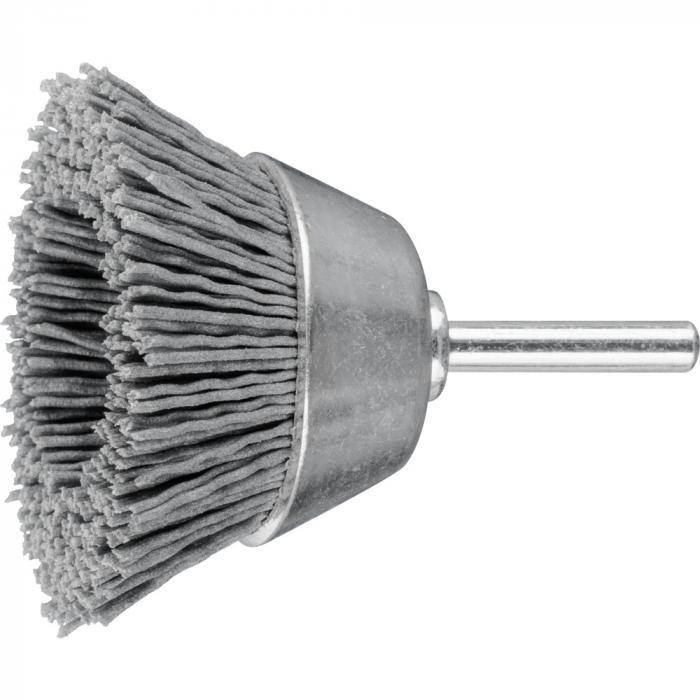PFERD Topfbürste TBU 5010/6 SiC 180 0,90 mit Schaft - Kunststoffbesatz Siliciumcarbid - ugezopft - Außen-ø 50 mm - Besatzmaterial-ø 0,90 mm - VE