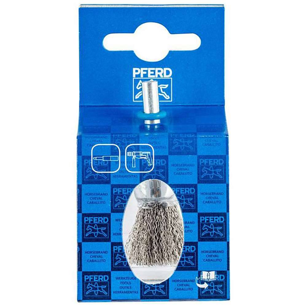 Pinselbürste - PFERD - ungezopft, mit Schaft - aus Edelstahl - für NE-Metall, INOX - Bezeichnung POS PBU 1516/6 INOX 0,20 - VE 10 Stück - Preis per