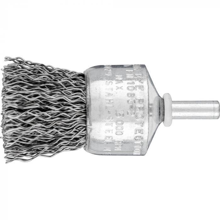 PFERD Pinselbürste PBU 3029/6 ST 0,20 mit Schaft - Stahldraht - ungezopft - Außen-ø 30 mm - Besatzmaterial-ø 0,20 mm - VE 10 Stück - Preis per VE