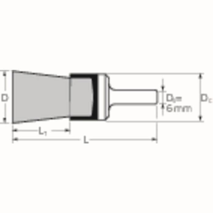 Pinselbürste PBG ST D.19mm Schaft Drahtstärke 0,25mm STA 0,25mm 10 St.