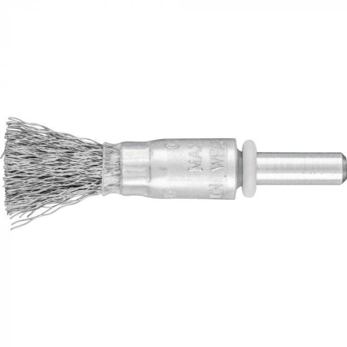 PFERD Pinselbürste PBU 1010/6 ST 0,20 mit Schaft - Stahldraht - ungezopft - Außen-ø 10 mm - Besatzmaterial-ø 0,20 mm - VE 10 Stück - Preis per VE
