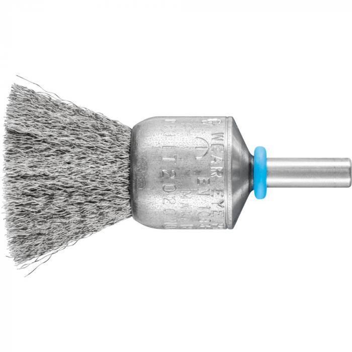 PFERD Pinselbürste PBGS mit Schaft - INOX-TOTAL - ungezopft - Außen-ø 20 mm - Besatzmaterial-ø 0,15 mm - VE 10 Stück - Preis per VE