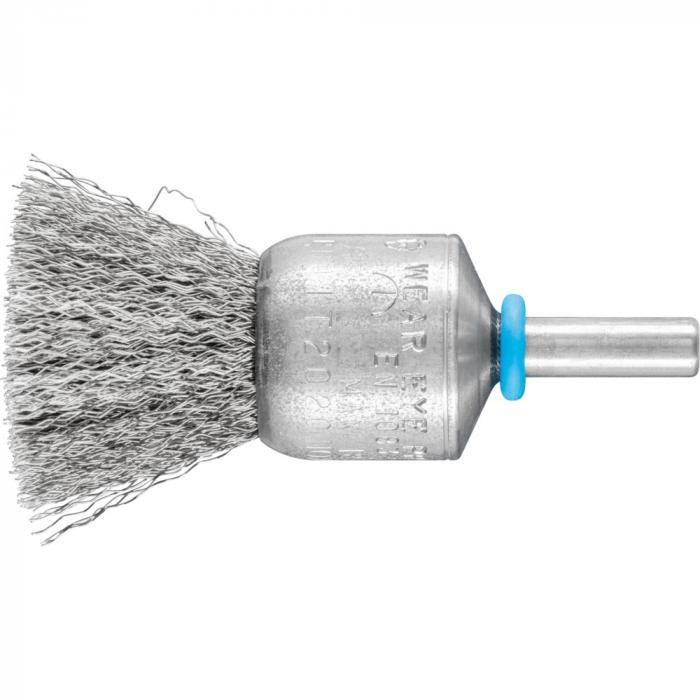 PFERD Pinselbürste PBGS 2020/6 INOX 0,20 mit Schaft - INOX-TOTAL - ungezopft - Außen-ø 20 mm - Besatzmaterial-ø 0,20 mm - VE 10 Stück - Preis per