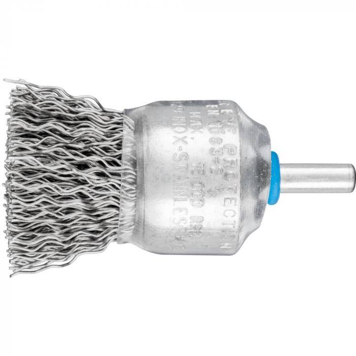 PFERD Pinselbürste PBU 3029/6 INOX 0,50 mit Schaft - INOX - ungezopft - Außen-ø 30 mm - Besatzmaterial-ø 0,50 mm - VE 10 Stück - Preis per VE