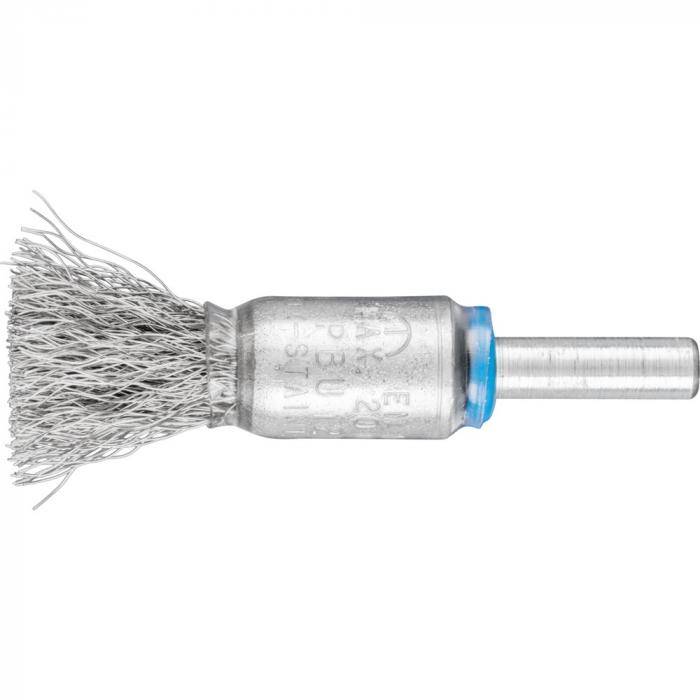 PFERD Pinselbürste PBU 1312/6 INOX 0,20 mit Schaft - INOX - ungezopft - Außen-ø 13 mm - Besatzmaterial-ø 0,20 mm - VE 10 Stück - Preis per VE