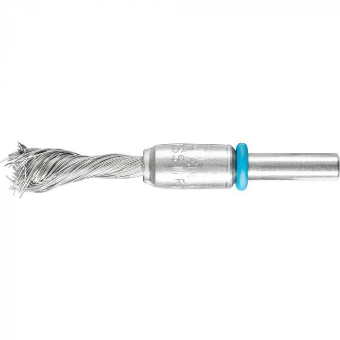 PFERD Pinselbürste PBGSIT 1010/6 INOX 0,20 mit Schaft - INOX-TOTAL - gezopft - Ausführung Singletwist - Außen-ø 10 mm - Besatzmaterial-ø 0,20 mm