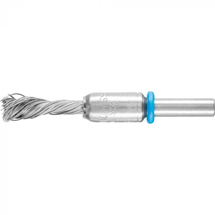 PFERD Pinselbürste PBGSIT 1010/6 INOX 0,35 mit Schaft - INOX-TOTAL - gezopft - Ausführung Singletwist - Außen-ø 10 mm - Besatzmaterial-ø 0,20 und