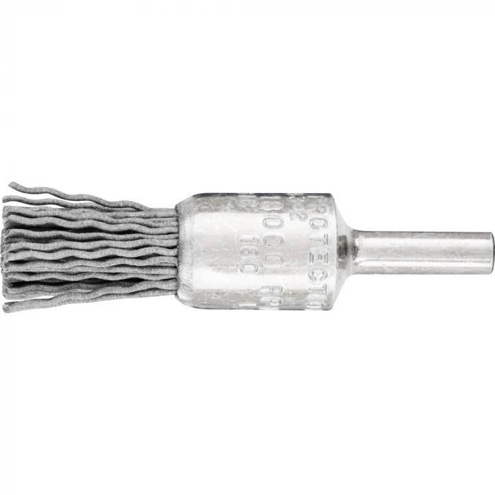 PFERD Pinselbürste PBU 1516/6 SiC 180 0,90 mit Schaft - Kunststoffbesatz Siliciumcarbid - ungezopft - Außen-ø 15 mm - Besatzmaterial-ø 0,90 mm -