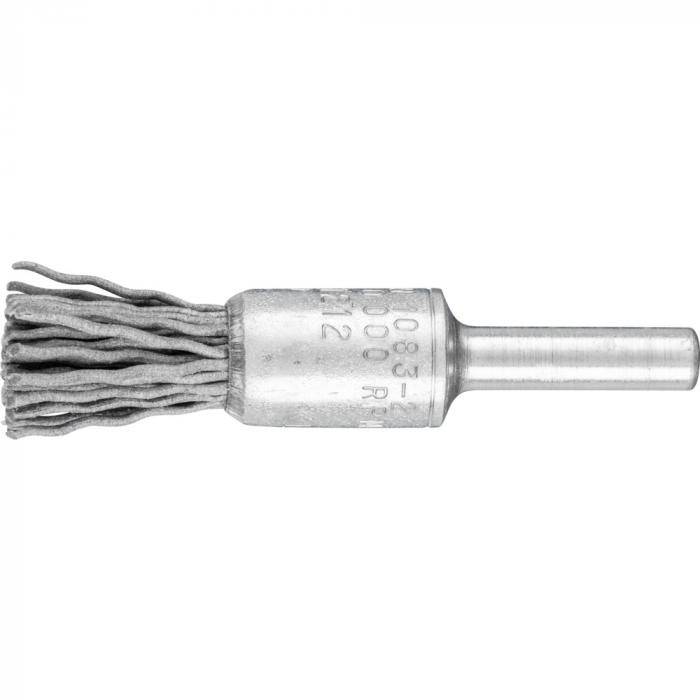 PFERD Pinselbürste PBU 1312/6 SiC 180 0,90 mit Schaft - Kunststoffbesatz Siliciumcarbid - ungezopft - Außen-ø 13 mm - Besatzmaterial-ø 0,90 mm -