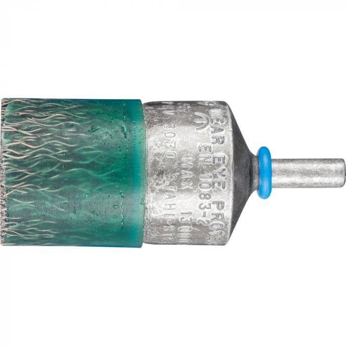PFERD Pinselbürste PBV 3029/6 ST 0,35 mit Schaft - Stahldraht - vulkanisiert - Außen-ø 30 mm - Besatzmaterial-ø 0,35 mm - VE 10 Stück - Preis per