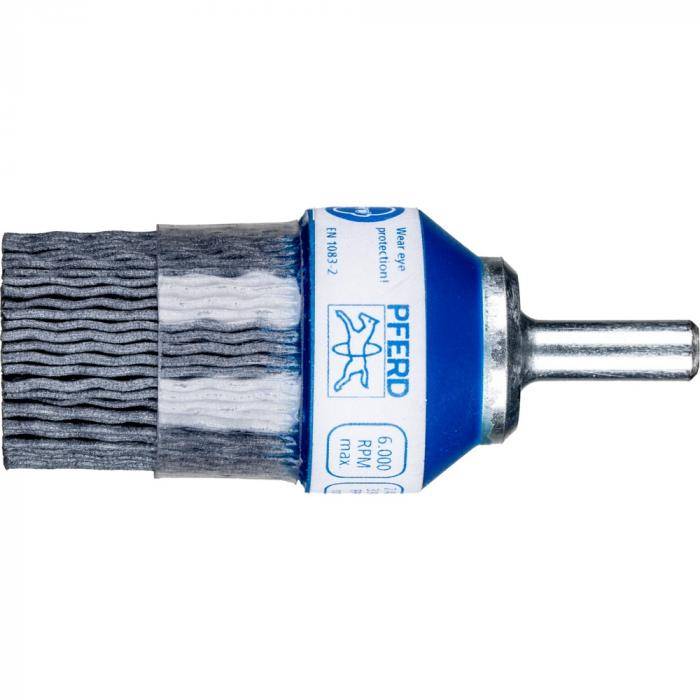 PFERD Pinselbürste PBUPR 2528/6 SiC 120 1,00 mit Plastikkörper und Stützring - Kunststoffbesatz Siliciumcarbid - ungezopft - Außen-ø 25 mm - Kör