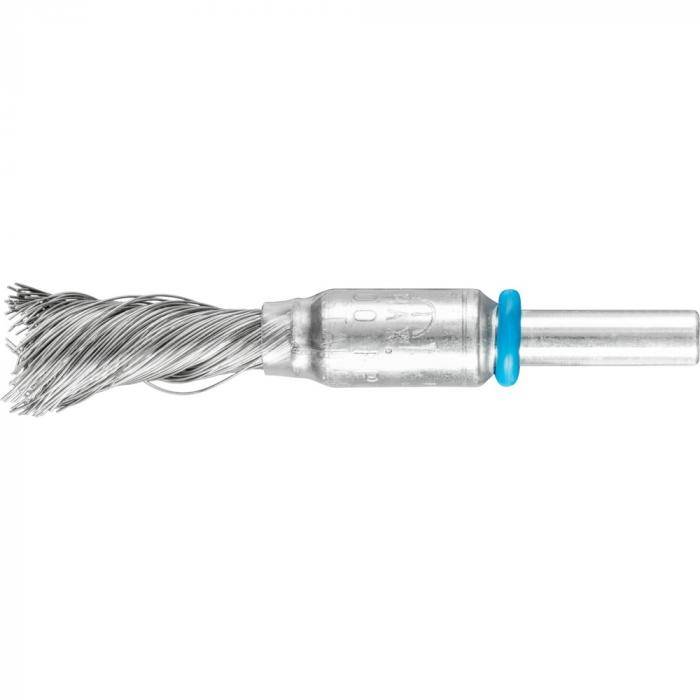 PFERD Pinselbürste PBGS 1210/6 INOX 0,20 mit Schaft - INOX - gezopft - Ausführung Singletwist - Außen-ø 12 mm - Besatzmaterial-ø 0,20 mm - VE 10