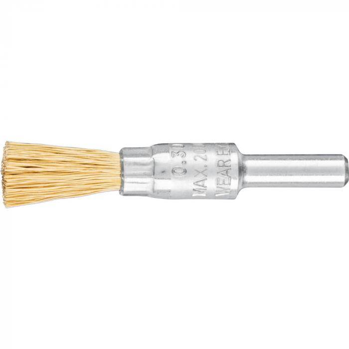 PFERD Pinselbürste PBU 1010/6 MES 0,30 mit Schaft - Messingdraht - ungezopft - Außen-ø 10 mm - Besatzmaterial-ø 0,30 mm - VE 10 Stück - Preis per