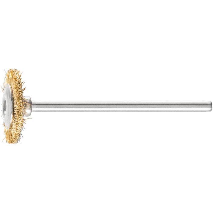 Rundbürste - PFERD - Bürsten-Ø 16 mm - mit Messingbesatz - Schaft-Ø 2,34 mm - Besatzlänge 3 mm - VE 10 Stück - Preis per VE