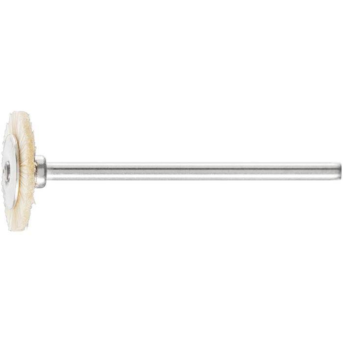 Rundbürste - PFERD - Bürsten-Ø 16 mm - mit weißen Naturborsten - Bezeichnung RBU 1602/2,34 SBW - Schaft-Ø 2,34 mm - Besatzlänge 3 mm - VE 10 St