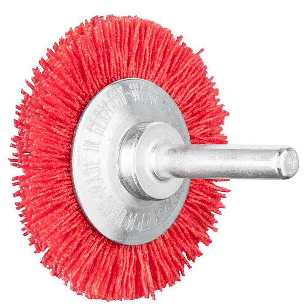 Rundbürste - PFERD - ungezopft, aus Keramikkorn - mit Schaft - für NE-Metall u.a. - Bezeichnung RBU 5004/6 CO 120 0,55 - Bürsten-Ø 50 mm - Besatzm