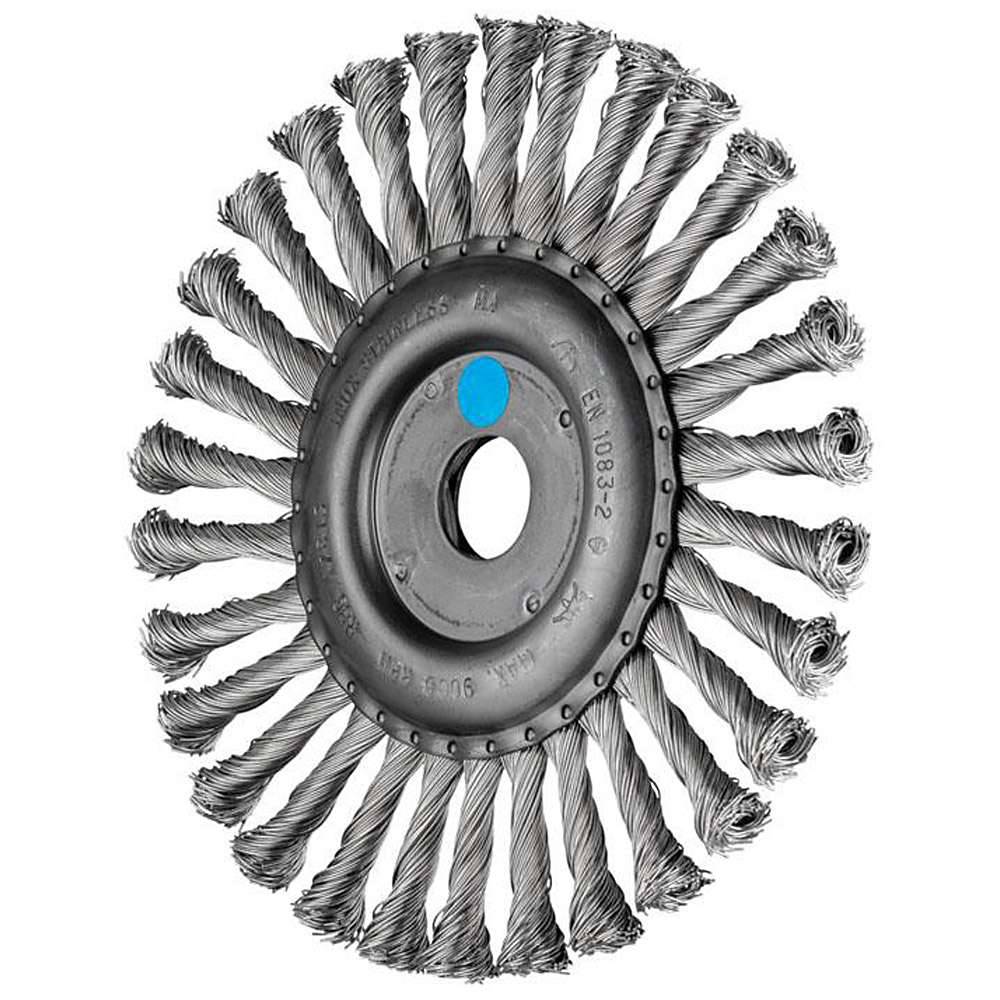 Rundbürste - PFERD - gezopft mit Edelstahl - für Edelstahl und NE-Metalle - Bezeichnung RBG 17813/22,2 INOX 0,50 - Bürsten-Ø 178 mm - Besatzmaße
