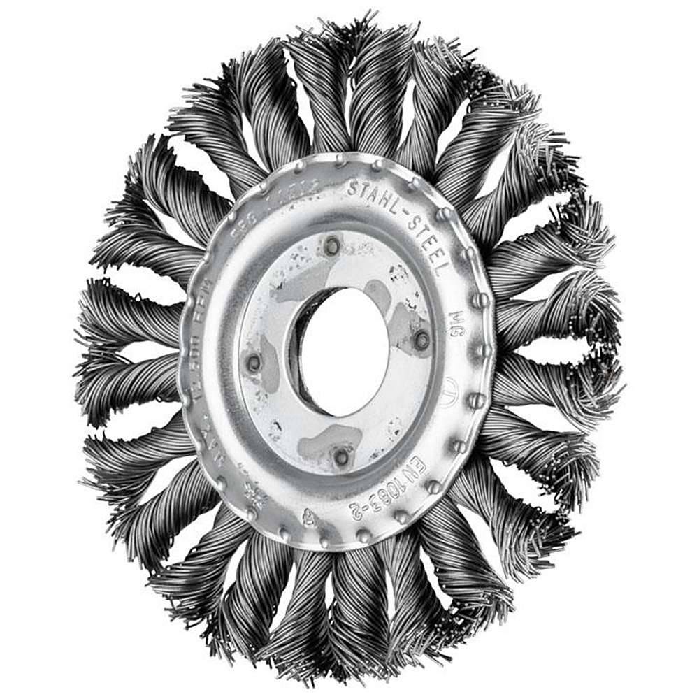 Rundbrüste - PFERD COMBITWIST® - gezopft - Stahldrahtbesatz - Ø 115 mm - Bezeichnung RBG 11512/22,2 CT ST 0,50 - Besatzbreite x -länge 12 x 22 mm