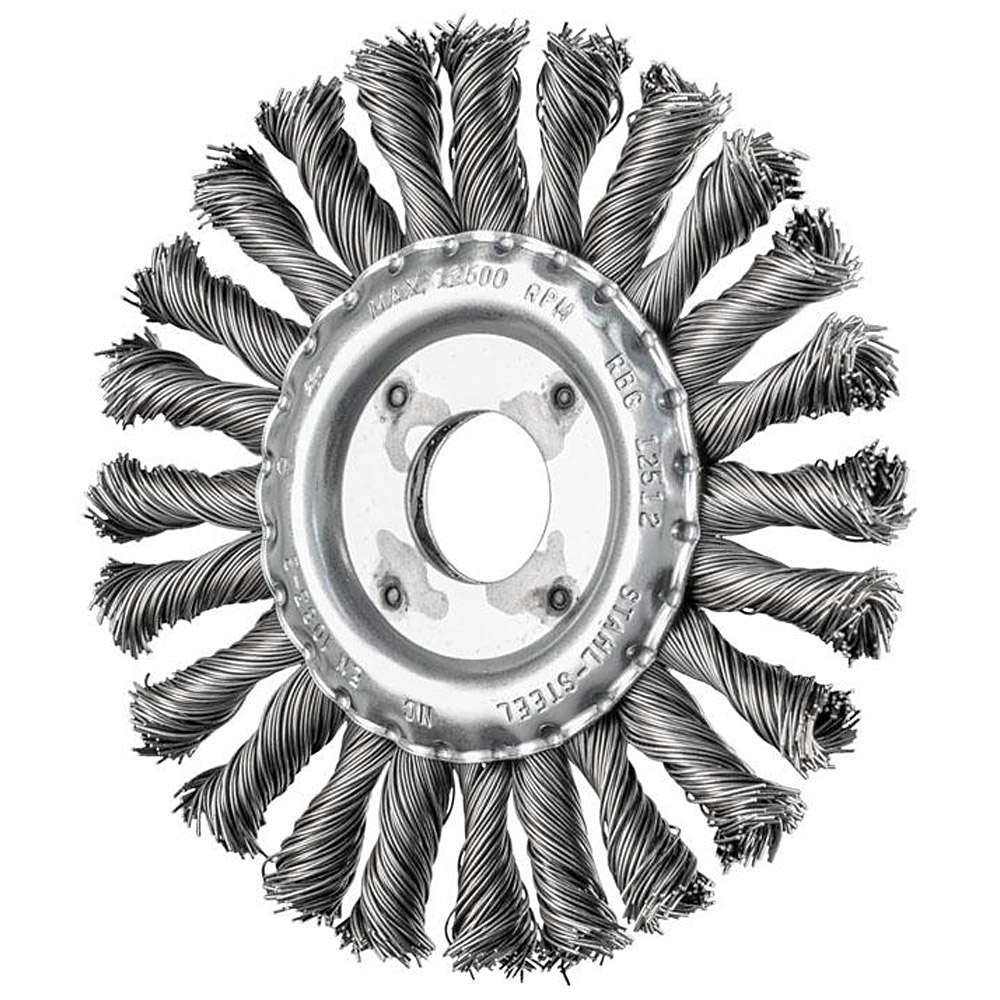 Rundbrüste - PFERD COMBITWIST® - gezopft - Stahldrahtbesatz - Ø 125 mm - Bezeichnung RBG 12512/22,2 CT ST 0,50 - Besatzbreite x -länge 12 x 28 mm