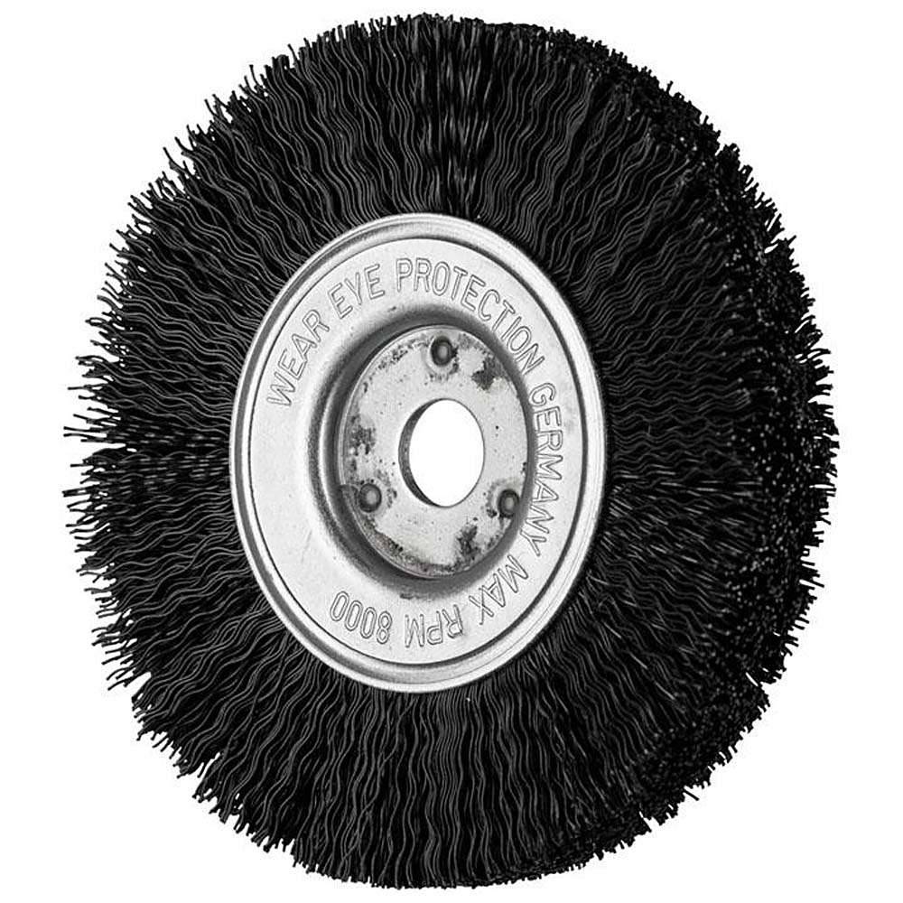 Rundbürste - PFERD - ungezopft mit Nylonbesatz - für NE-Metall, Titan, Holz u.a. - Bezeichnung RBU 10012/12,0 Nylon 0,40 - Bürsten-Ø 100 mm - Besa