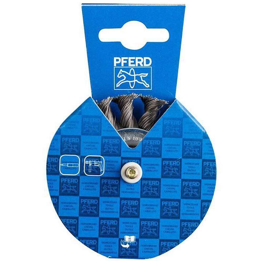 Rundbürste - PFERD - gezopft, aus Stahldraht - mit Schaft - für Baustahl etc. - Bezeichnung POS RBG 7006/6 ST 0,35 - Besatzmaterial-Ø 0,35 mm - VE