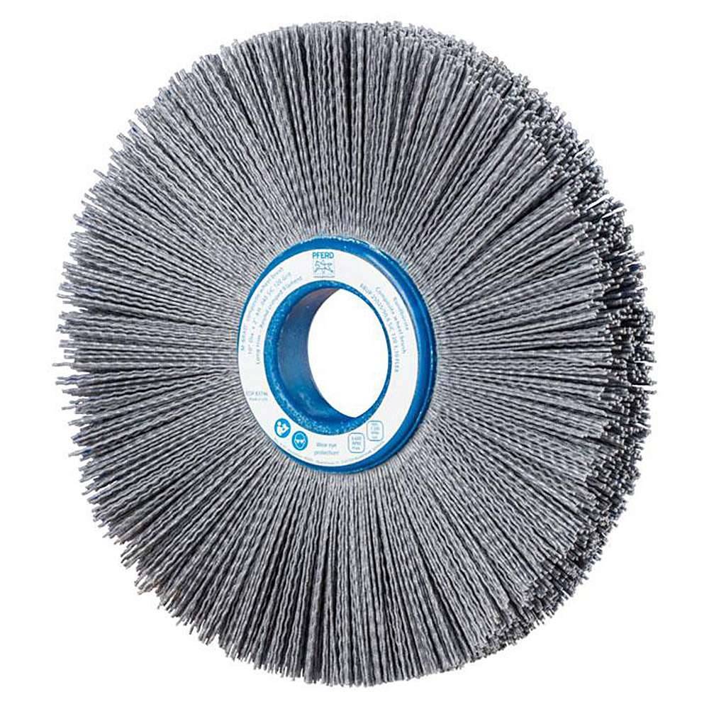 Rundbürste - PFERD - mit Plastikkörper - Ø 250 mm - mit Siliciumcarbid - Bezeichnung RBUP 25025/50,8 SiC 180 0,90 FLEX - Besatzmaterial-Ø 0,9 mm