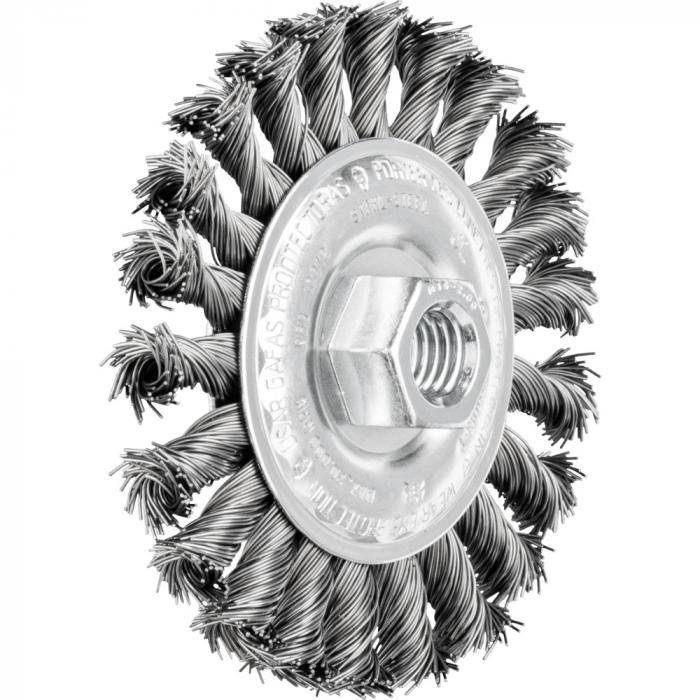 PFERD Rundbürste POS RBG 10012/M14 ST 0,50 - gezopft - Stahldraht - Außen-ø 100 mm - 22 Zöpfe - Besatzmaterial-ø 0,50 mm