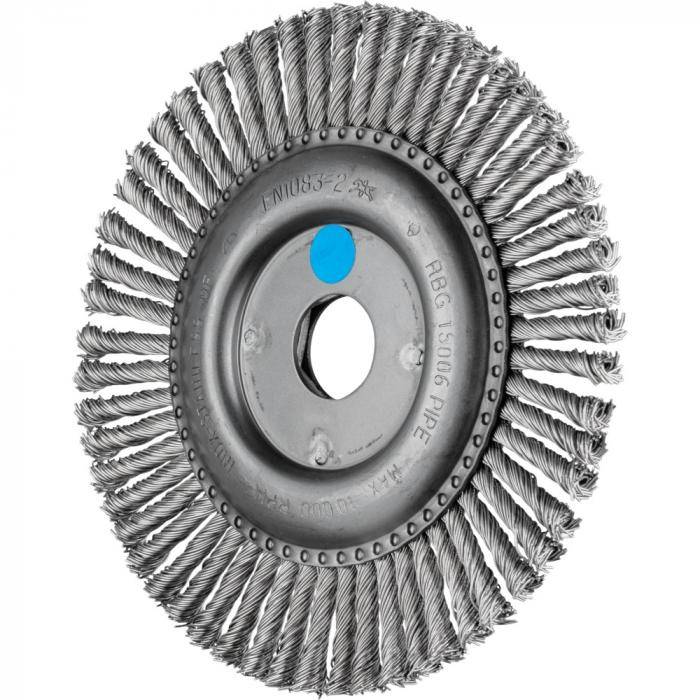 PFERD Rundbürste RBG 15006/22,2 PIPE INOX 0,50 - gezopft - Pipeline - INOX - Außen-ø 150 mm - 56 Zöpfe - Besatzmaterial-ø 0,50 mm - VE 10 Stück