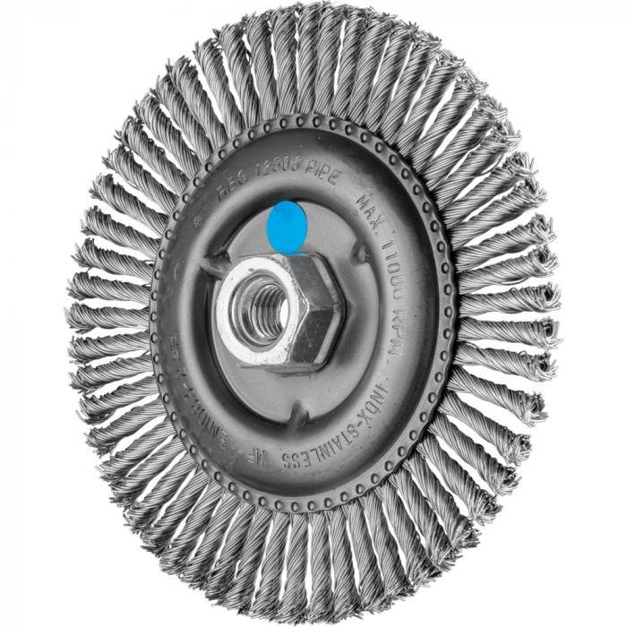 PFERD Rundbürste RBG 15006/M14 PIPE INOX 0,50 - gezopft - Pipeline - INOX - Außen-ø 150 mm - 56 Zöpfe - Besatzmaterial-ø 0,50 mm - VE 10 Stück -