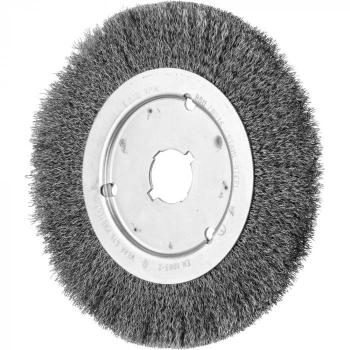 PFERD Rundbürste RBU 20016/22,2 ST 0,25 - ungezopft - schmal - Stahldraht - Außen-ø 200 mm - Besatzbreite 16 mm - max. Bohrungs-ø 31,8 mm - Bo./Ad