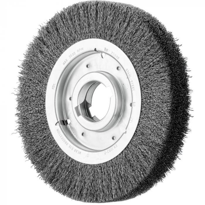 PFERD Rundbürste RBU 25048/AK32-2 ST 0,30 - ungezopft - breit - industrieller Einsatz - Stahl - Außen-ø 250 mm - Max. Bohrungs-ø 50,8 mm - Bo./Ada