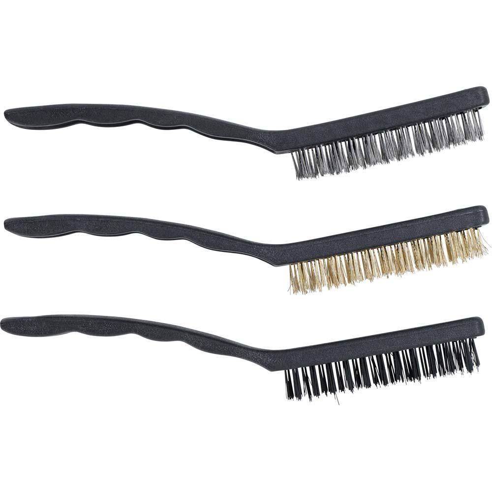 Bürstensatz - 3-teilig - Länge 225 mm - aus Messing, Nylon, Stahl "BGS"