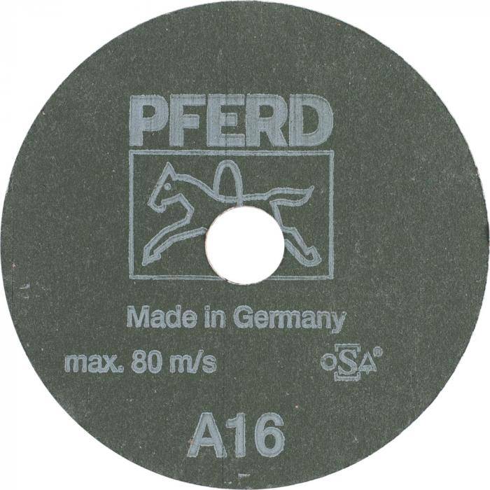 Fiberschleifer FS - PFERD - Ausführung Korund A - Außen-Ø 100 mm - Bohrungs-Ø 16 mm - Korngröße 16 - VE 25 Stück - Preis per VE