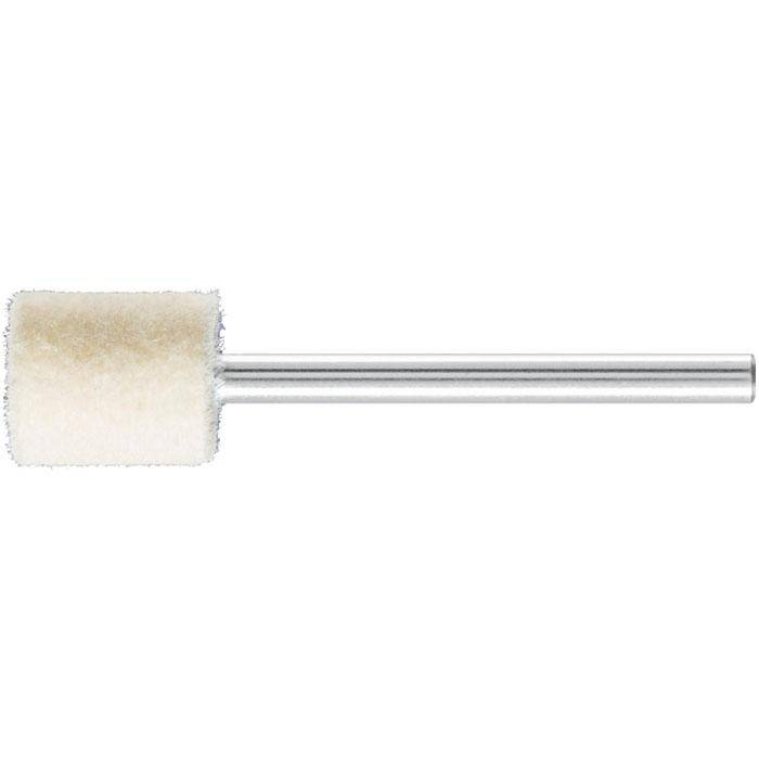 Polier-Stift - PFERD - Filz - Schaft-Ø 3 mm - Maße (D x T) 10 x 12 mm - Bezeichnung FK ZYA 1012/3 H - Sd x L2 3 x 40 mm - Härtegrad hart - empf. Dr