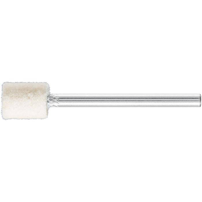 Polier-Stift - PFERD - Filz - Schaft-Ø 3 mm - Maße (D x T) 8 x 10 mm - Bezeichnung FK ZYA 0810/3 H - Sd x L2 3 x 40 mm - Härtegrad hart - empf. Dre