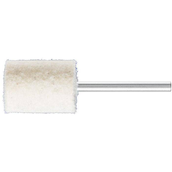 Polierstift - PFERD - Filz - Schaft-Ø 3 mm - mit Stirnbohrung - D x T 15 x 20 mm - Bezeichnung FK ZYA 1520/3 H ST-BO - Härtegrad hart - VE 10 Stk.