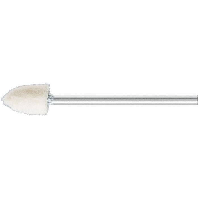 Polier-Stift - PFERD - Schaft-Ø 2,35 mm - Spitzkegelform - Filz - Bezeichnung FK SPK 0610/2,35 H - Ausführung hart - Maße (D x T) 6 x 10 mm - empf
