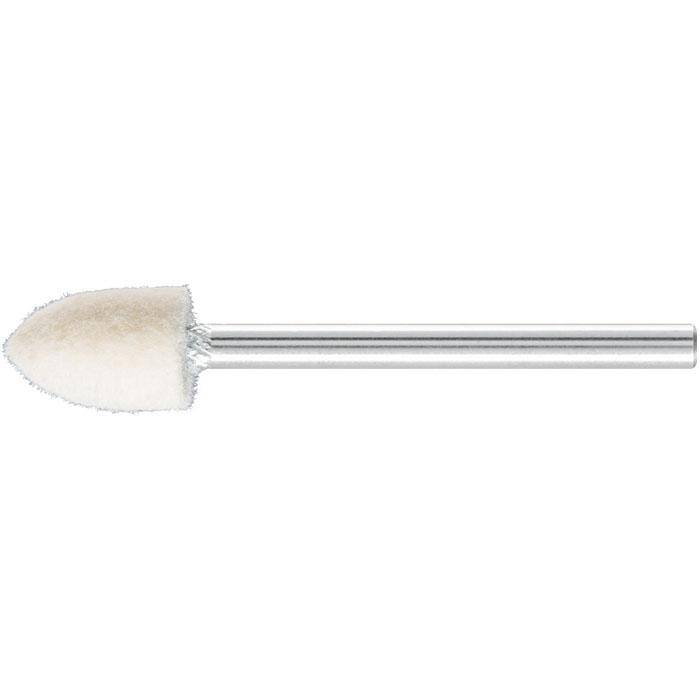 Polier-Stift - PFERD - Schaft-Ø 3 mm - Filz - Bezeichnung FK SPK 0812/3 H - Ausführung hart - Maße (D x T) 8 x 12 mm - empf. Drehzahl 12000 - 24000