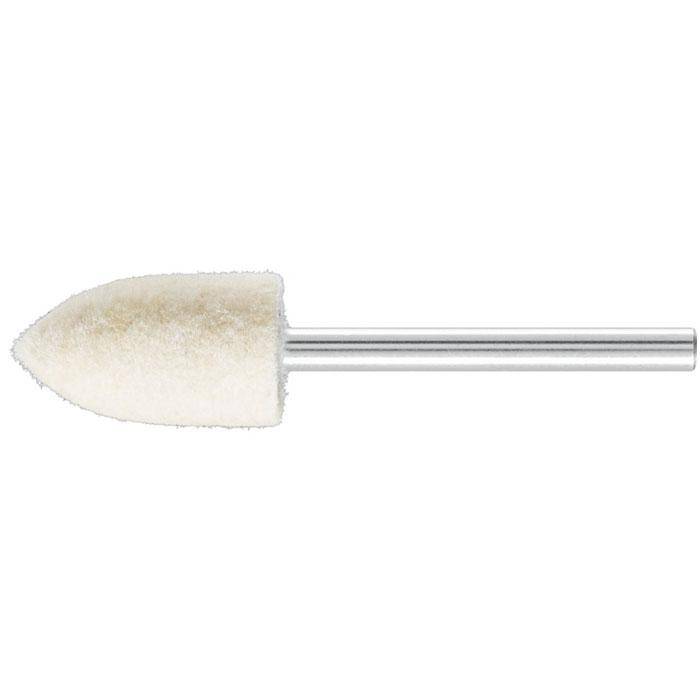 Polier-Stift - PFERD - Schaft-Ø 3 mm - Filz - Bezeichnung FK SPK 1018/3 H - Ausführung hart - Maße (D x T) 10 x 18 mm - empf. Drehzahl 10000 - 2000