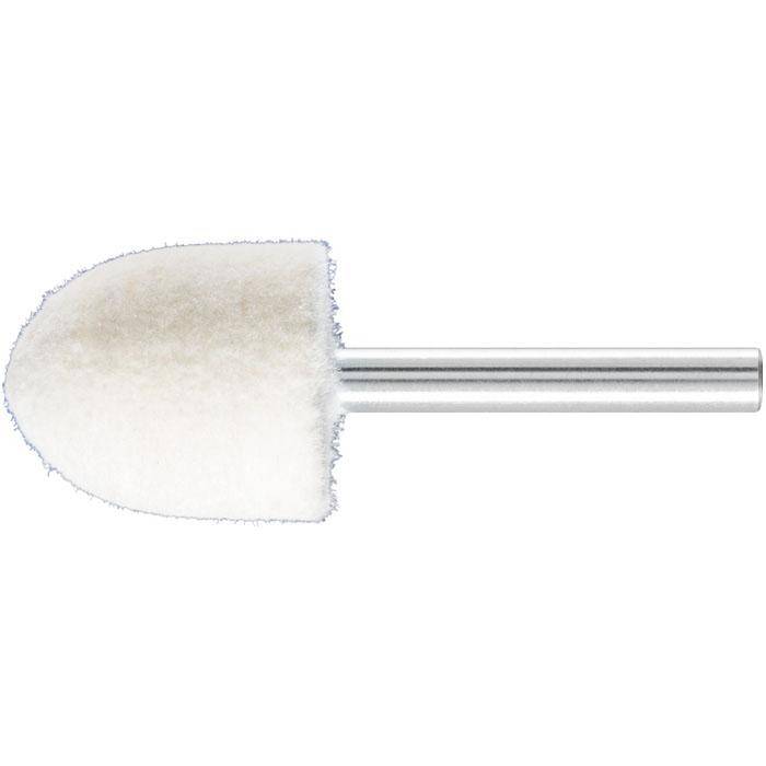 Polier-Stift - PFERD - Schaft-Ø 6 mm - Spitzkegelform - Filz - Bezeichnung FK SPK 2530/6 M - Ausführung mittel - Maße (D x T) 25 x 30 mm - empf. Dr