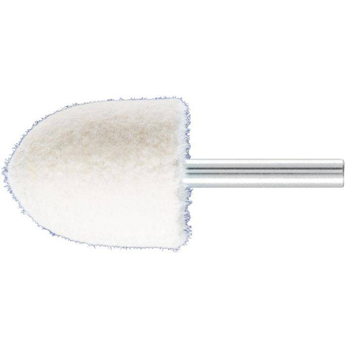 Polier-Stift - PFERD - Schaft-Ø 6 mm - Spitzkegelform - Filz - Bezeichnung FK SPK 3035/6 M - Ausführung mittel - Maße (D x T) 30 x 35 mm - empf. Dr