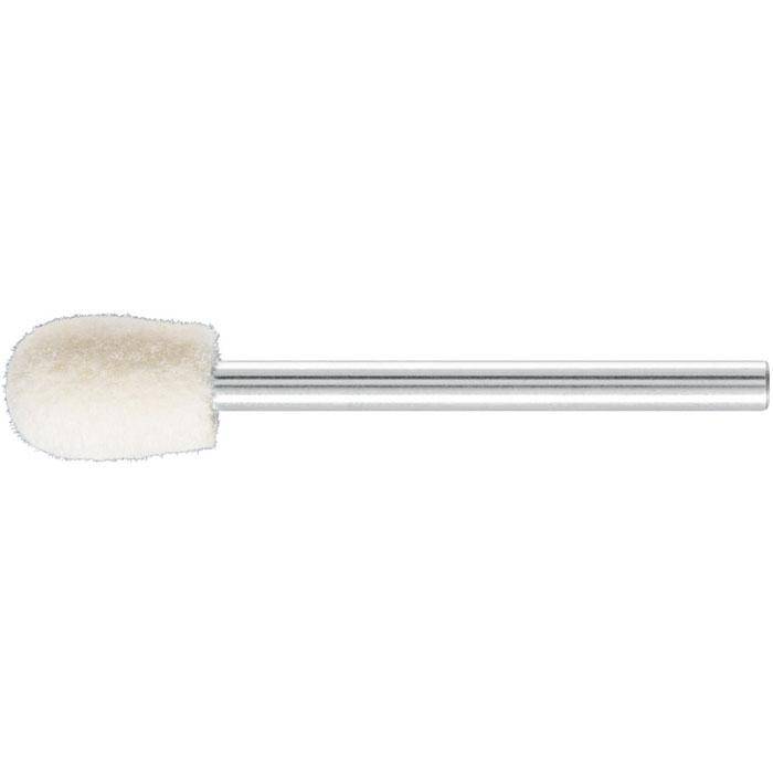 Polier-Stift - PFERD - Schaft-Ø 3 mm - Tropfenform - Filz - Bezeichnung FK TRE 0812/3 M - Maße (D x T) 8 x 12 mm - empf. Drehzahl 12000 - 24000 min-