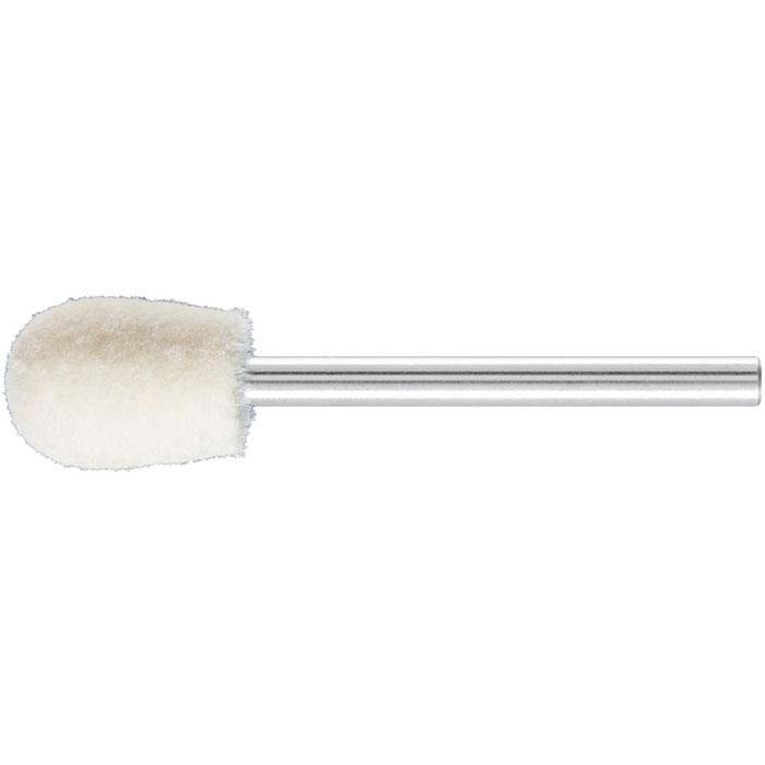 Polier-Stift - PFERD - Schaft-Ø 3 mm - Tropfenform - Filz - Bezeichnung FK TRE 1014/3 M - Maße (D x T) 10 x 14 mm - empf. Drehzahl 10000 - 20000 min