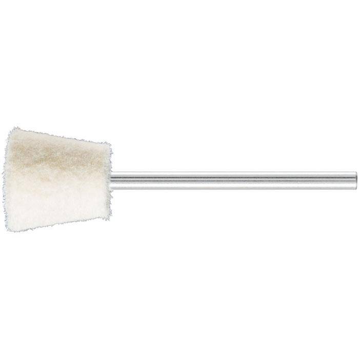 Polier-Stift - PFERD - Schaft-Ø 2,35 mm - Winkelform - Filz - Bezeichnung FK WKN 1212/2,35 M - Ausführung mittel - Maße (D x T) 12 x 12 mm - VE 10
