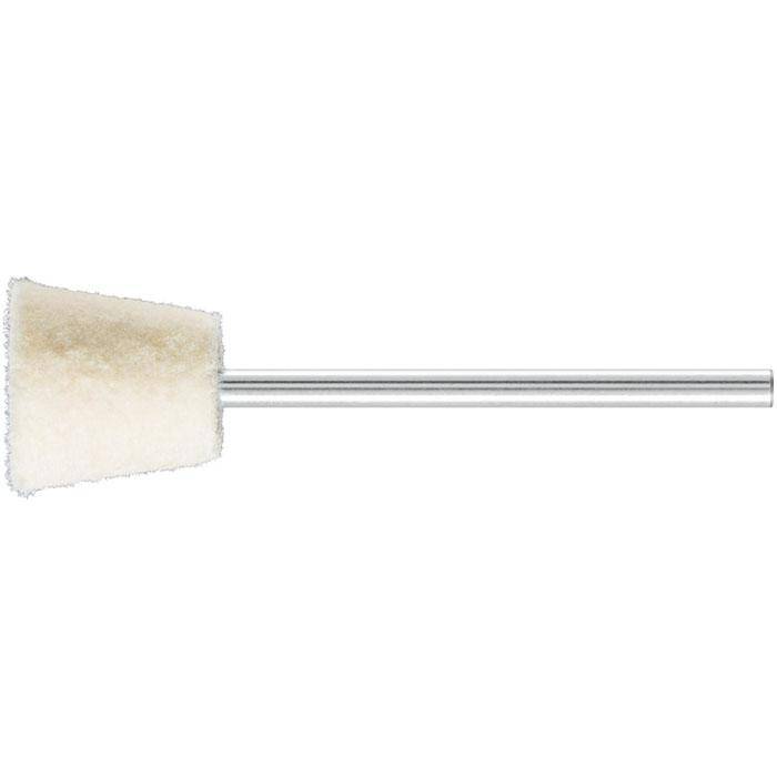 Polier-Stift - PFERD - Schaft-Ø 2,35 mm - Winkelform - Filz - Bezeichnung FK WKN 1212/2,35 H - Ausführung hart - Maße (D x T) 12 x 12 mm - VE 10 St