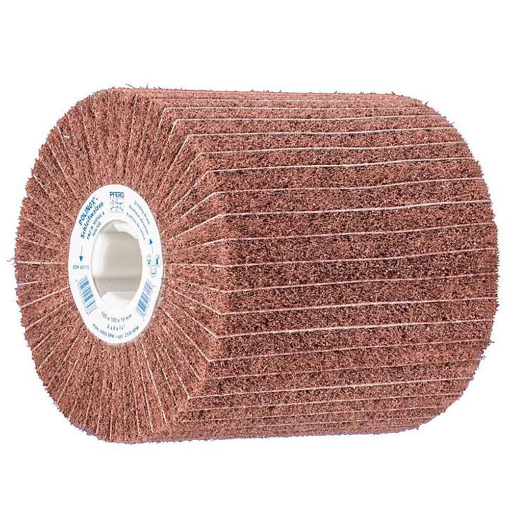 Schleifvlies - PFERD POLINOX® - mit Schleifgewebe zwischen den Lamellen - Bezeichnung PNZ-W 100100 A 120 - Korngröße 120