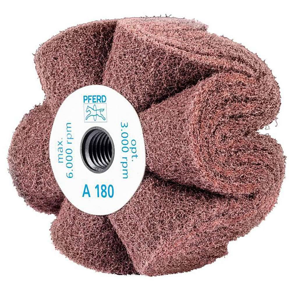 Schleifvlies - PFERD POLINOX® PNG - mit 5/8-11 Gewinde - Bezeichnung PNG 10050 5/8-11 A 180 - Maße (D x T) 100 x 50 mm - Korngröße 180 - empf. Dre