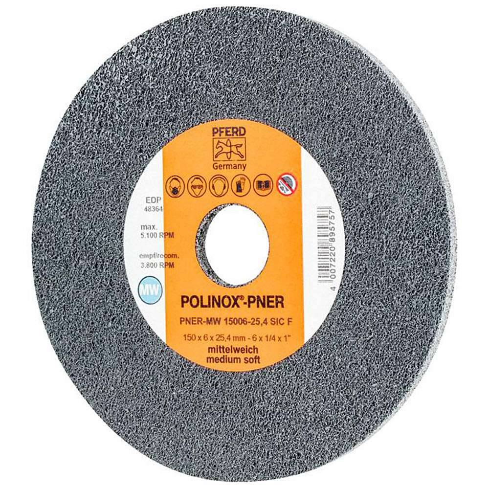 Schleifvlies - PFERD POLINOX® - aus Siliciumcarbid - für Edelstahl, Titan etc. - Bezeichnung PNER-MW 15006-25,4 SiC F - VE 5 Stück - Preis per VE